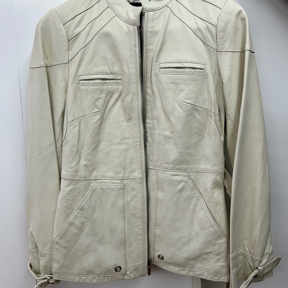 Rachel Zoe Women’s Cream Leather Jacket